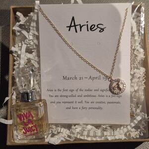 Gold Aries Pendant Necklace